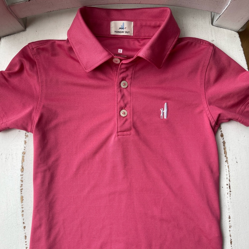 Johnny O 5T polo shirt sleeve salmon color